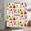 Tu Festive Christmas Shower Curtain Waterproof Holiday Decor Reindeer Snowflakes Pattern Bathroom Backdrop Festive Home Xmas G