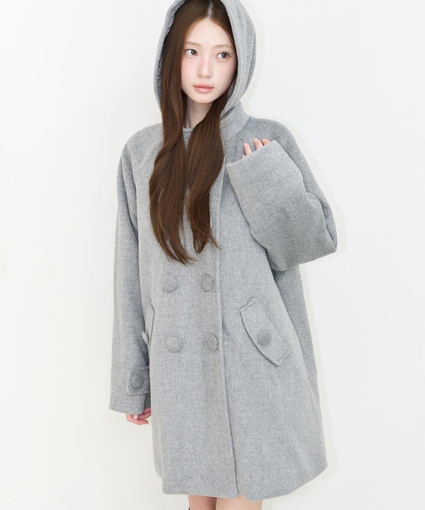 ILLIGO Cozy Hoodie Button Coat Grey