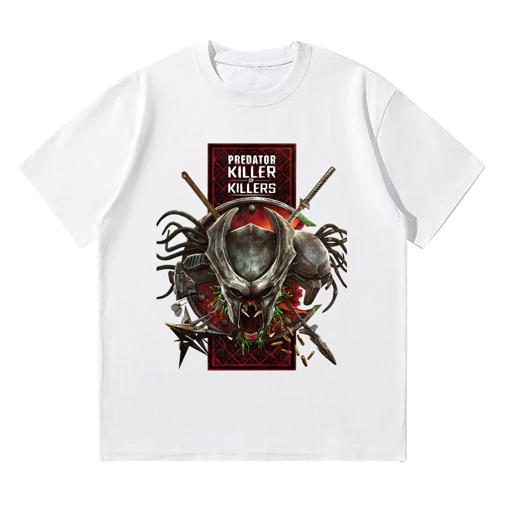 Взрослая Анимированная Графическая Футболка Хищник Убийца Убийц2 Винтажная Высококачественная Хлопковая Футболка Y2K Летняя Женская Мужская Футболка с Коротким Рукавом