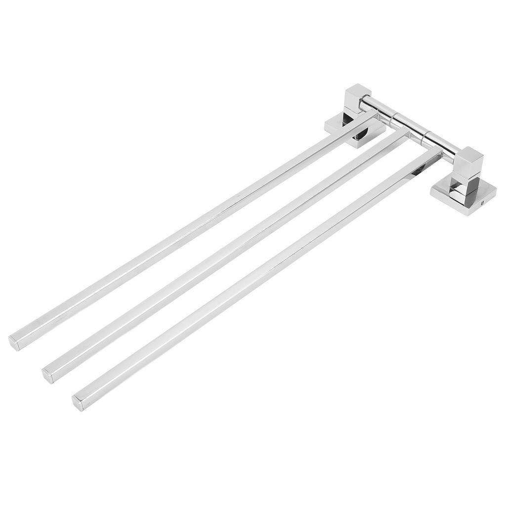 Stainless Steel Towel Rack Bar 180 Degrees Rotatable Towel Bathrobe Hanger Holder for Bathroom3 Rods