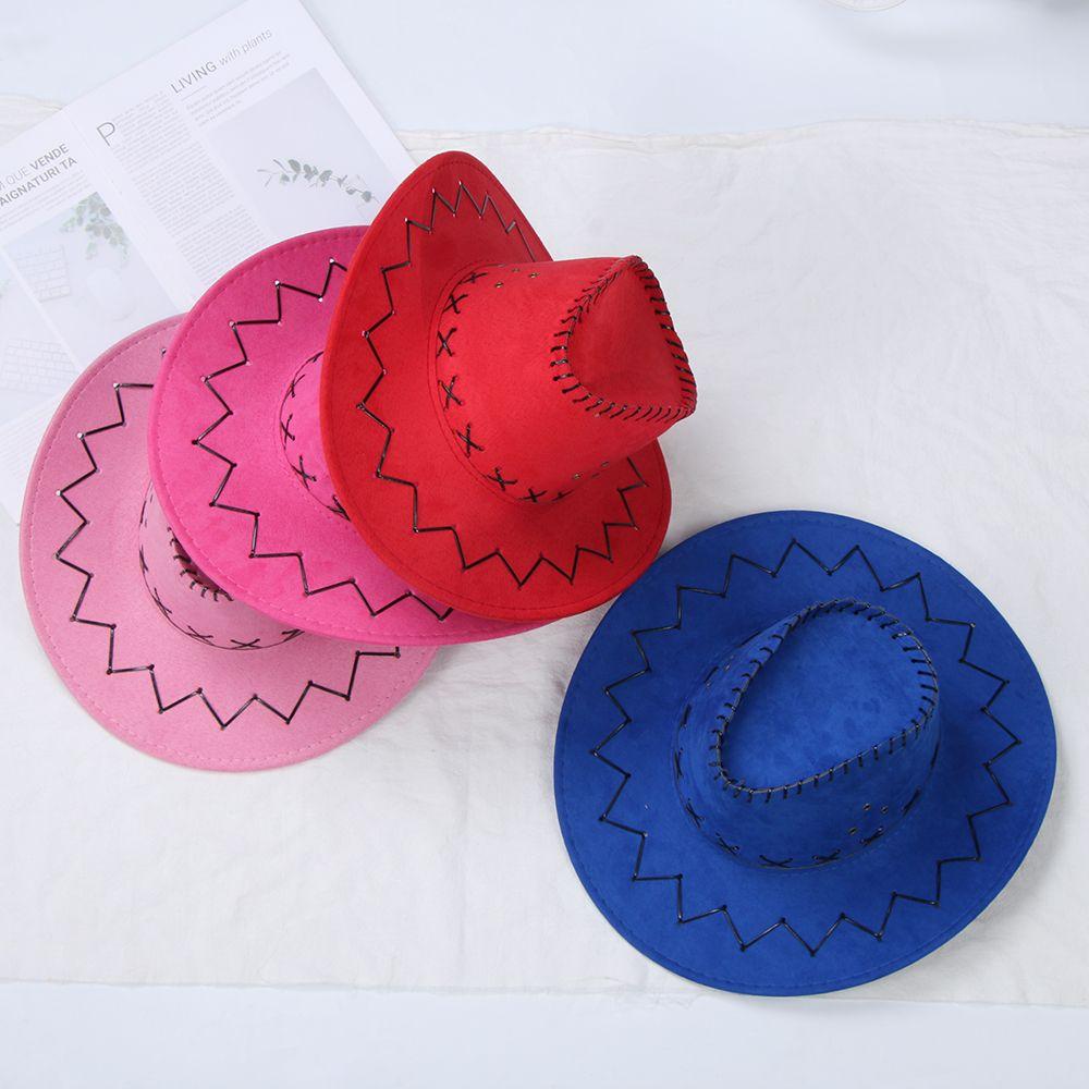 Модная западная ковбойская шляпа из замши, унисекс, с широкими полями, джазовая шляпа, фетровая шляпа федора, панама, аксессуары для маскарадного костюма