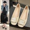 Chunky Heel Niche Design Sense Single Shoes Female Spring and Fall Low Heel Square Head Square Buckle Temperament Ladybird Shoes Female Fashion Shoes