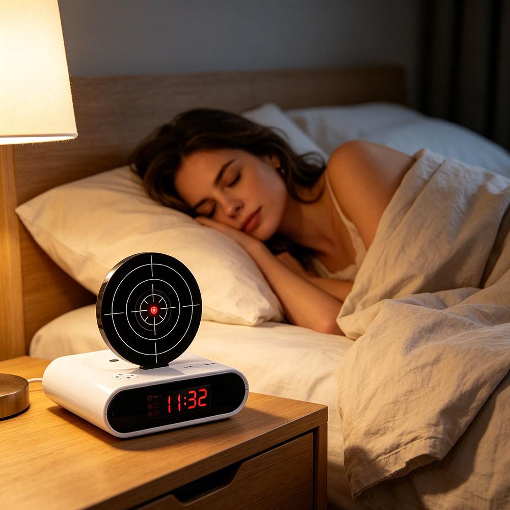 Digital Alarm Clock with Target Shooting Interactive Wake-Up Clock Novelty Bedroom Gadget,Fun Game Alarm for Sleepy People2