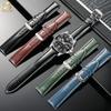 Для кожаного ремешка Longines Conquest Sports (Модель L3.742 642 782) - 21 мм Мужской Спортивный Деловой Черный Кожаный Ремешок Влагостойкий