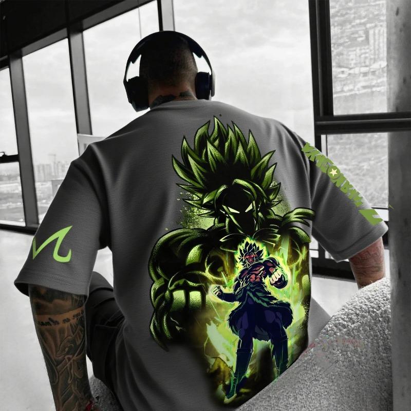 Мужская футболка Dragon Ball Z Броли с принтом Летняя модная аниме стритвир Свободные женские футболки с коротким рукавом Повседневные топы Одежда в стиле Y2k