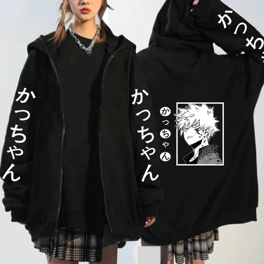 My Hero Academia Bakugo аниме толстовки на молнии толстовка для женщин и мужчин одежда Бакуго Манга оверсайз толстовка с капюшоном куртка