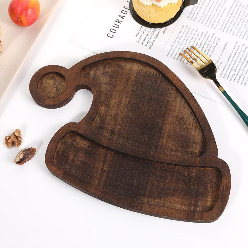 Creative Christmas Tree Shape Wooden Serving Tray For Candy Snacks Nuts Dry Fruits Breakfast Dessert Wedding Party Home Decor