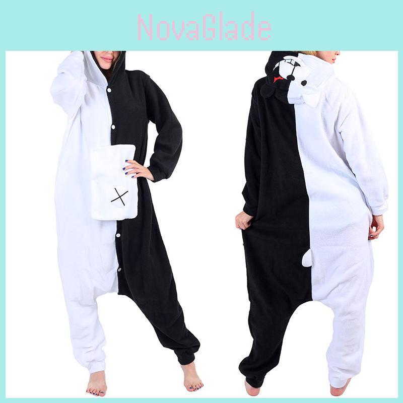 Adorable Danganronpa Monokuma Cosplay Jumpsuit Unisex Pajamas Perfect For Home Leisure