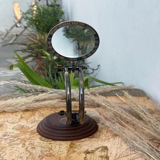 Magnifying Glass with Wooden Stand Movable Lens, Customize Handmade Nautical Desk Decor Magnifying Glass, Map Reader