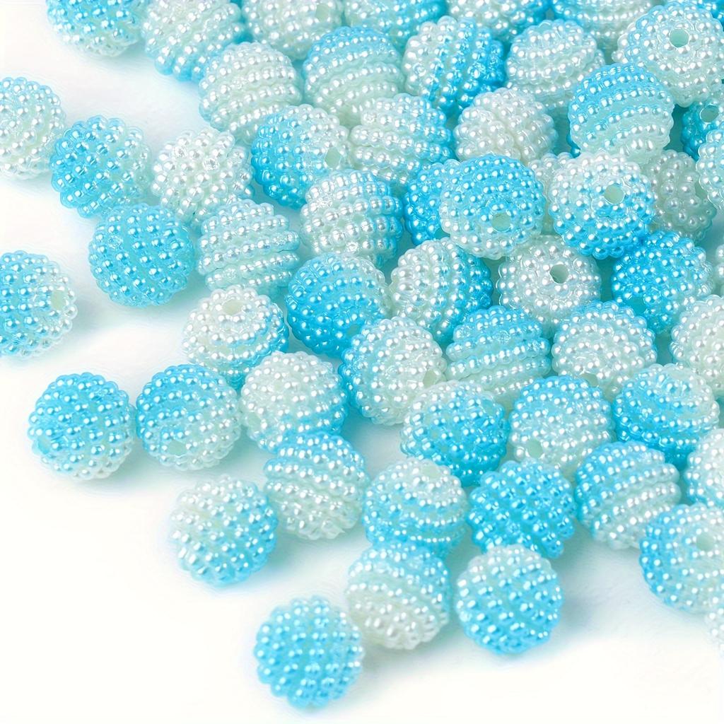10mm 90pcs/bag Multicolor Acrylic Bayberry Beads Imitation Pearl Beads Round Loose Beads Spacer Beads For Earrings Bracelet Necklace Jewelry Making