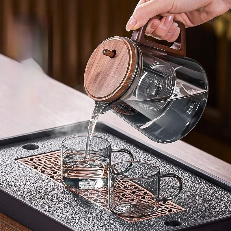 GIANXI Walnut Elegant Cup Transparent Brewing Teapot Home Tea Water Separation Brewing Cup Chinese Kung Fu Tea Set Tea Cup