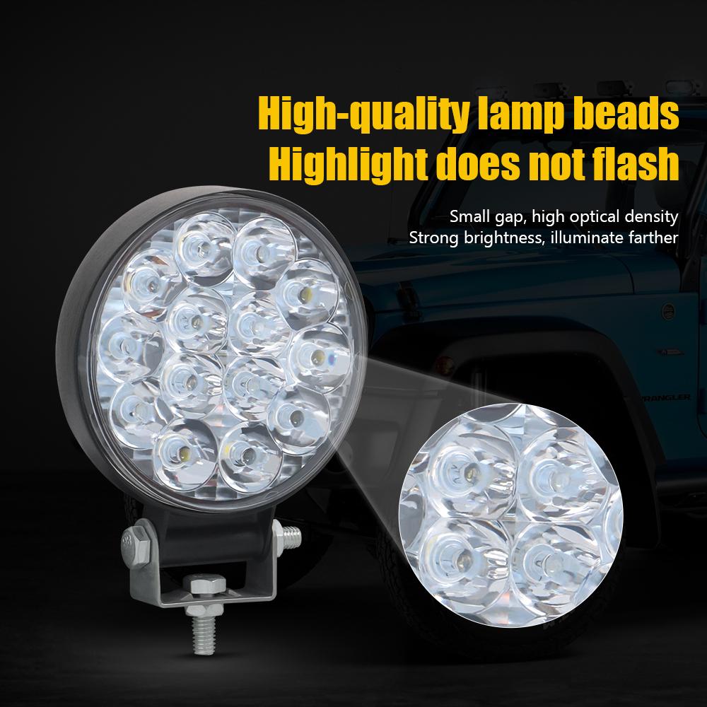 1 ШТ. Светодиодный рабочий свет 14/16 светодиодов 42 Вт 48 Вт 63 Вт 96 Вт 6000K 2835 МИНИ Квадратный Круглый Мигающий Белый Желтый Светодиодная Фара для Вождения Противотуманная Фара Балка 12 В 24 В
