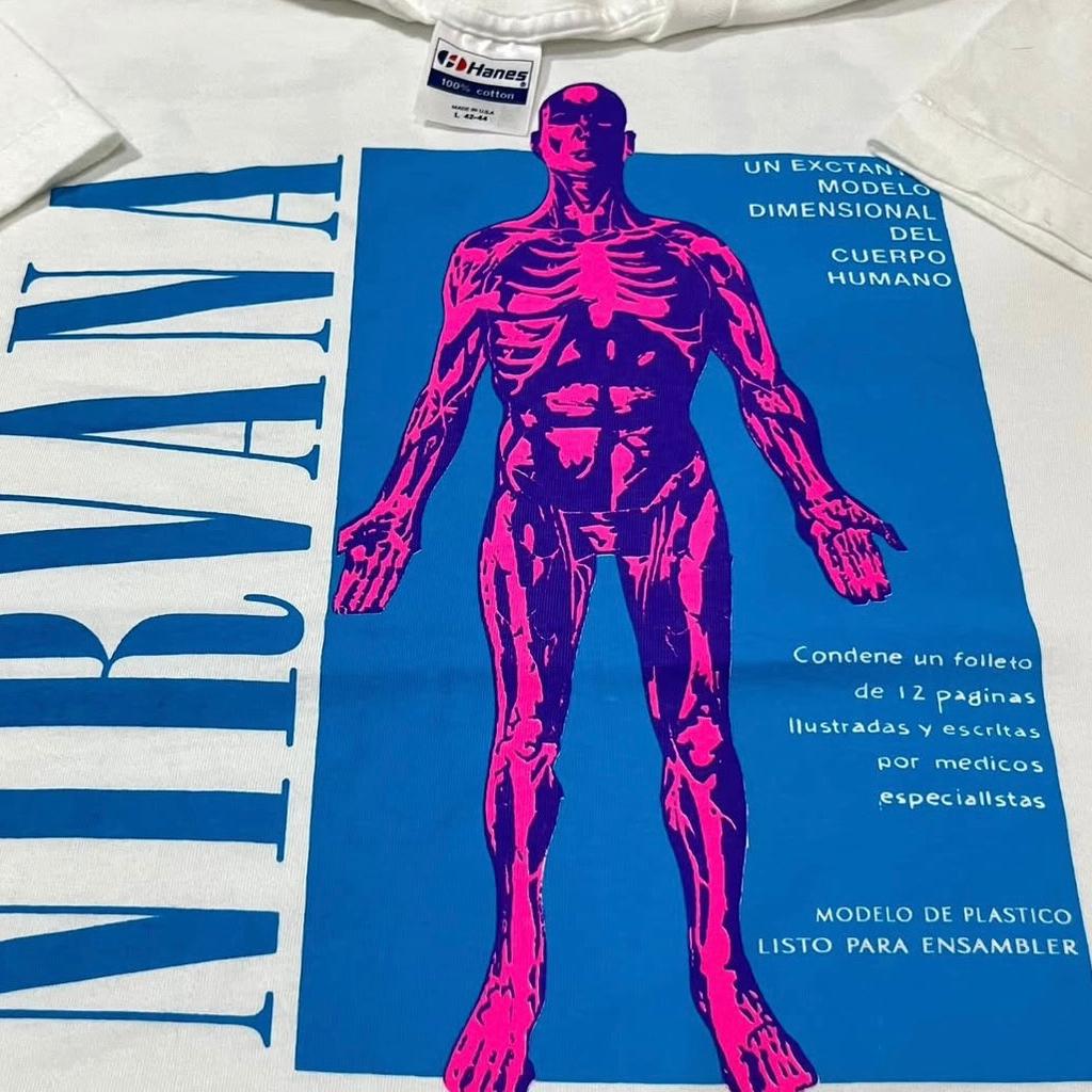 Vintage Nirvana SLIVER 1991 Tour Band Size L HANES Single Stitch T-Shirt REPRINT