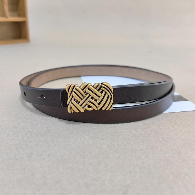 Womens Leather Belt With Classic Silver Buckle For Daily Office Gift Attire