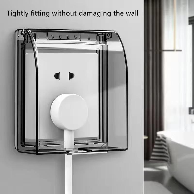 Настенная розетка типа 86 Водонепроницаемый корпус Прозрачная крышка для выключателя Бытовая защита электрической розетки Аксессуары
