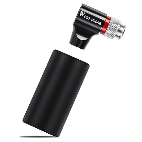 WEST BIKING CO2 Mini Pump Inflator Portable Pump Schrader Presta Valve Adapter Pump CO2 Cartridge MTB Road Bicycle Pump