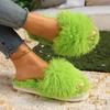 Fashion Autumn Winter Women Plush Slippers Fluffy Light Flip Flops Home Open Toes Living Room Shoes Fashion Sexy Slides Pantuflas Mujer