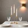 3Pcs European Style Romantic Candle Stand Gold Plated Wedding Candelabra Set  Home Decor
