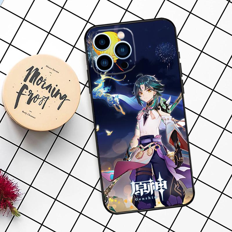 Чехол Genshin Impact Сяо для iPhone 14 13 12 11 16 15 Pro Max Plus Mini X XR XS Max 7 8 Мягкая задняя крышка из ТПУ
