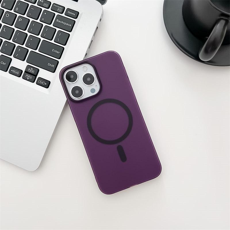 Роскошный магнитный чехол для беспроводной зарядки PC с матовым покрытием для iPhone 15 14 13 12 11 Pro Max, защитный чехол от падения