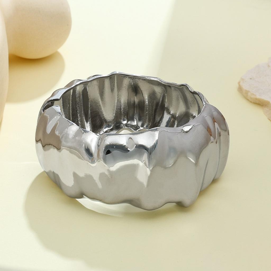 Браслет INS Минималистичный Неправильная Волна Ювелирные Изделия Металлический Глянцевый Браслет Женские Ювелирные Изделия