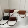 Textured Casual Solid Color Lock, Winter Simple And Fashionable Retro Single Shoulder Underarm Crossbody Small Square Women'S Bag