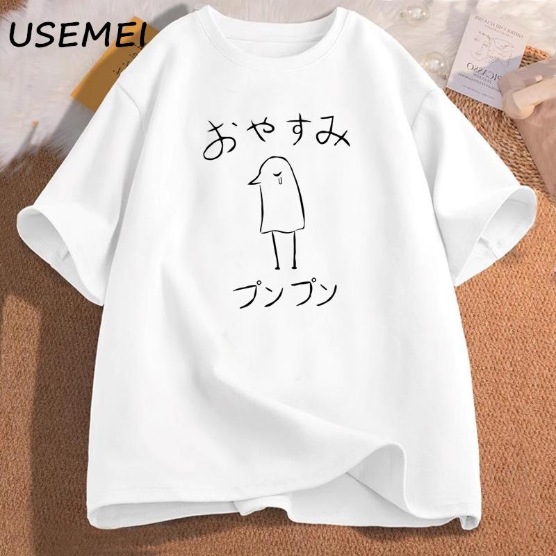 Oyasumi Punpun Duck футболка аниме мультфильм хлопок с короткими рукавами женская футболка Повседневная футболка с круглым вырезом Kawaii топы для девочек