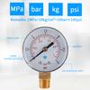 TS-50-15psi 0-15psi/0-1bar Dual Scale Water Pressure Dial 50mm Manometer Hydraulic Pressure Gauge for Fuel Oil/Air/Oil/Water