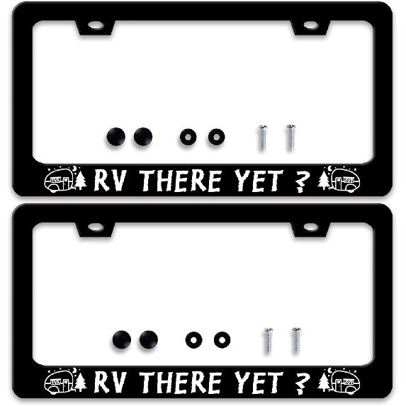 2 Pcs Grey Black Leopard Print License Plate Frame Cheetah License Plate Frames Personalise Stainless Steel Funny Design Compatible with Standard