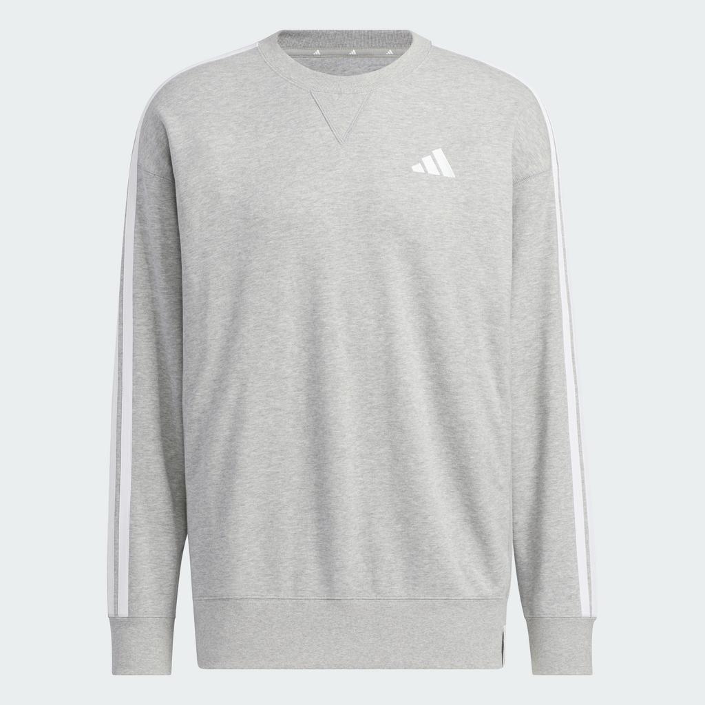 ADIDAS Essential Plus Loose Fit 3-Stripe French Terry Sweatshirt Kf3716