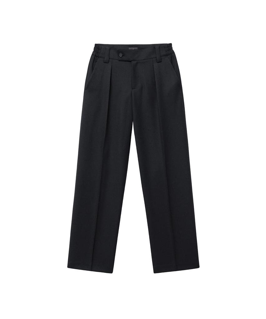 IOLO Twill Relaxed One-Pleat Pants_Black