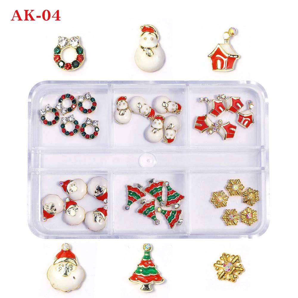 Claus Manicure Accessories Christmas Nail Charms Christmas Nail Decorations Party Nail Rhinestones