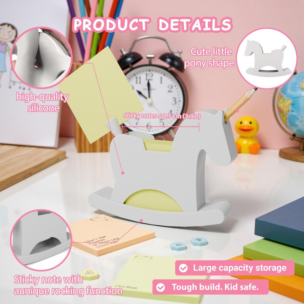 Horse Sticky Note Holder Cute Post It Note Dispenser Memo Dispenser Pen Holder Sticky Note Dispenser Post It Note Holder Notepad Holder for Desk