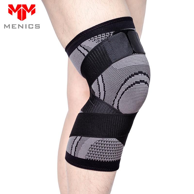 Menics OEM/ODM Arrivals 3D Knitted Elastic Nylon Sports Knee Brace Soft Compression Kneepads for Volleyball Knee Supports Sleeve