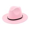 Унисекс модный широкий шерстяной ремень с плоским верхом шляпа Федора вечерние церковные шляпы Кепка