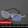 Men Multifocal Reading Glasses Progressive Near Far Anti Blue Ray Presbyopic Glasses Magnifying Women Black Gafas +1.0 To +4.0