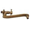 Antique Garden Faucet with Extended Spout Antifreezing Copper Wall Mount Single Cold Water Tap for