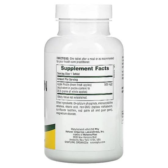 Nature's Plus Яблочный пектин, 500 мг, 180 таблеток
