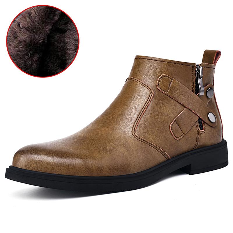 Мода 2025 Мужские ботинки в британском стиле Новая мода Мужские ботинки челси на молнии сбоку Кожаные ботильоны высокого качества Деловая обувь для платья