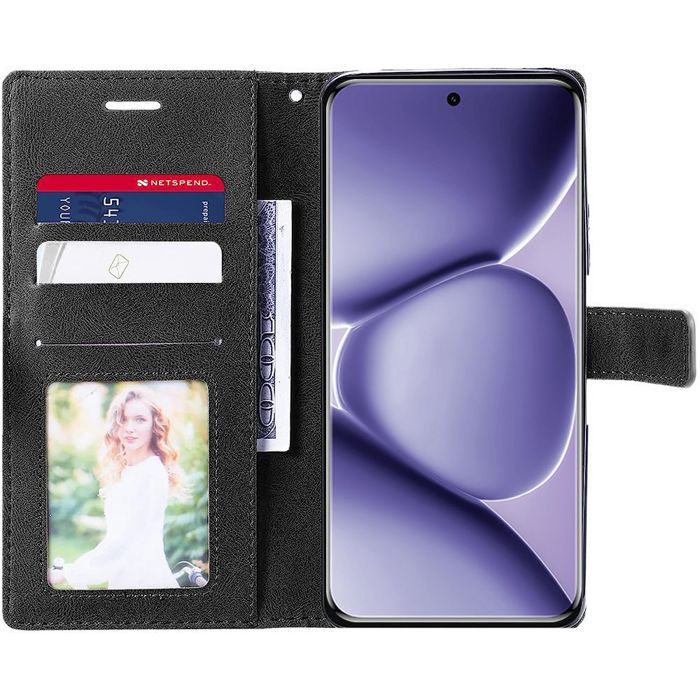 Coque pour Xiaomi Redmi Note 15 Pro Plus 5G, Protection Synthécuir Antichoc Anti-Rayures Noir