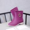 Fashion Elegant Short Women Rubber Boots Ankle Rain Boots Fall Autumn Rain Day Waterproof Woman Shoes 2024 Wse3
