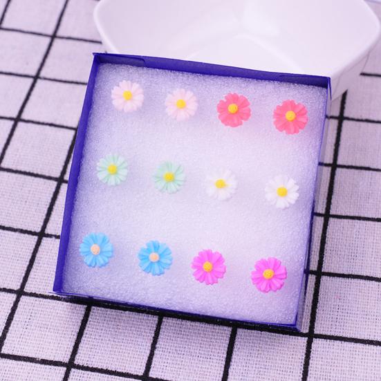 45510 пар, женские серьги-гвоздики, набор контрастных цветов, разные цветы, антиаллергенные, не раздражающие, декоративные растения