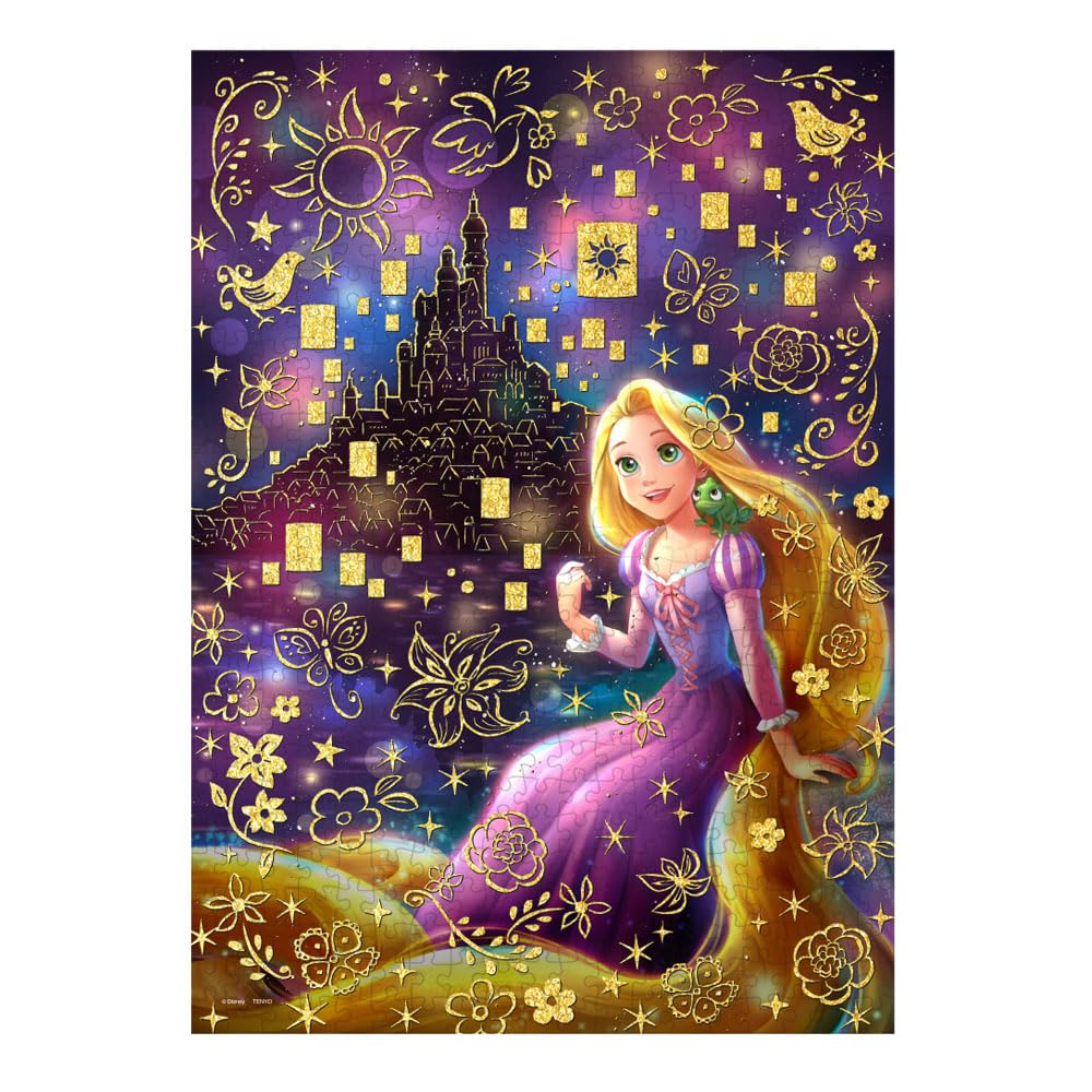 Tenyo in Gilding Style Jigsaw Puzzle Includes and service (Made Japan) 500-piece - Disney's "Prayer Light" (Tangled) (35x49cm) D-500-693 - glue,