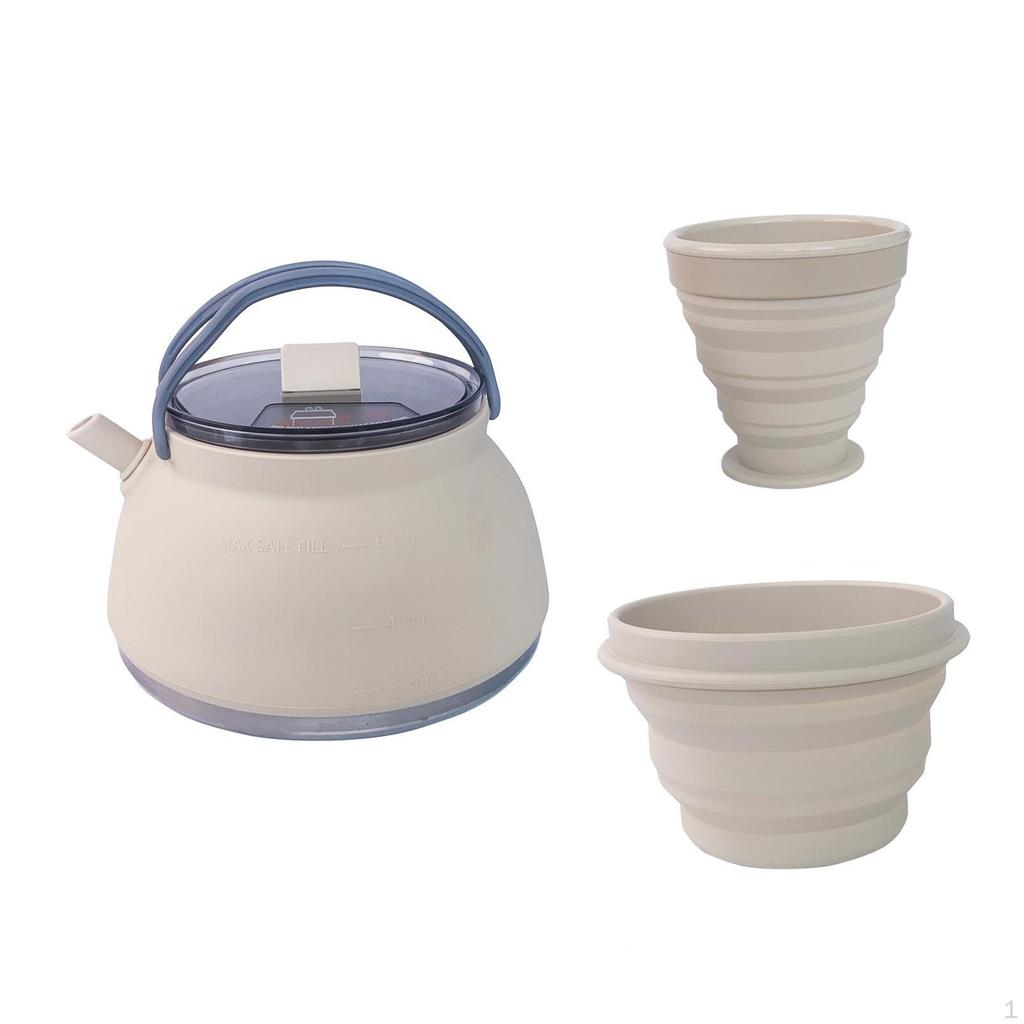 Camping Kettle Tea Coffee Pot Folded 1.5L Teapot Multipurpose Outdoor Travel Cook for