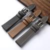 Ремешок для часов ручной работы из пальмовой кожи 18, 19, 20, 21, 22 мм, коричневый, серый, синий, ультратонкий мужской мягкий ремешок из воловьей кожи, винтажный стиль