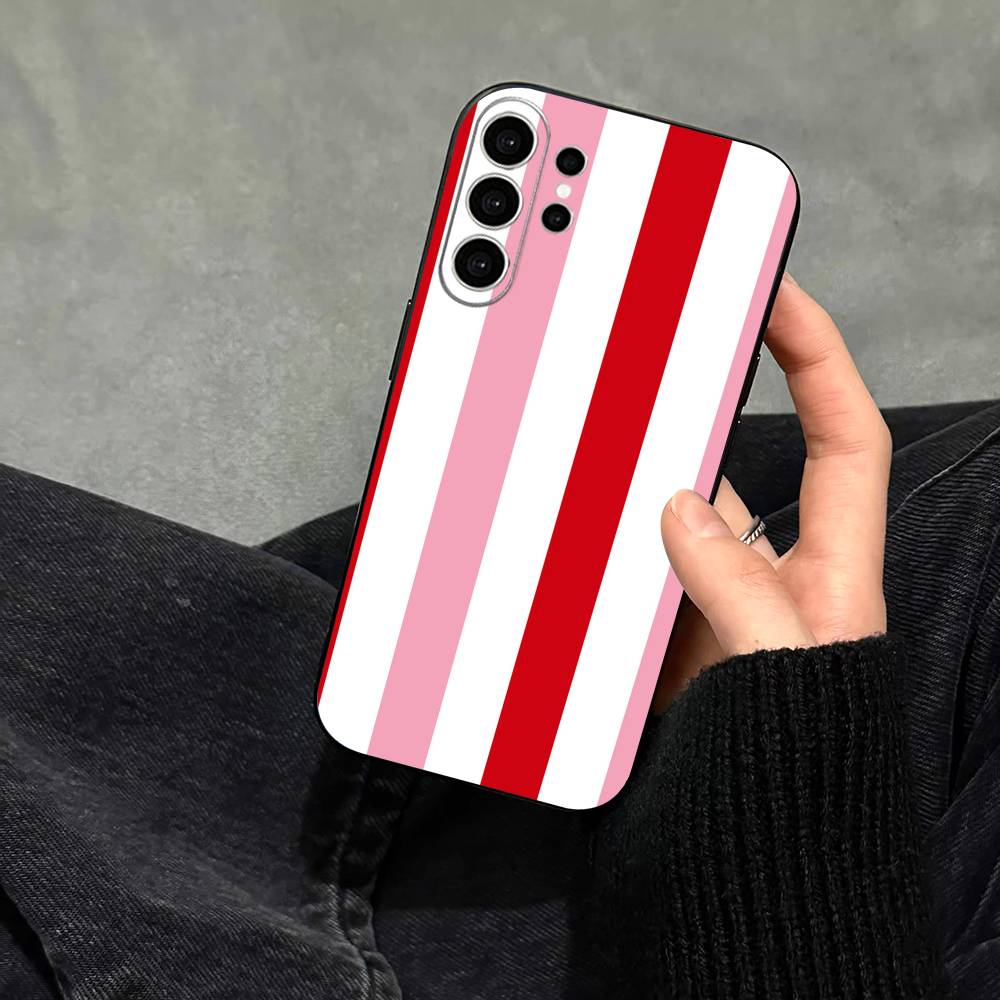 Чехол для телефона с бордово-белой полоской для Samsung S25, S24, S21, S22, S23, S30, Ultra, S20, Plus, Fe, Мягкий силиконовый черный чехол