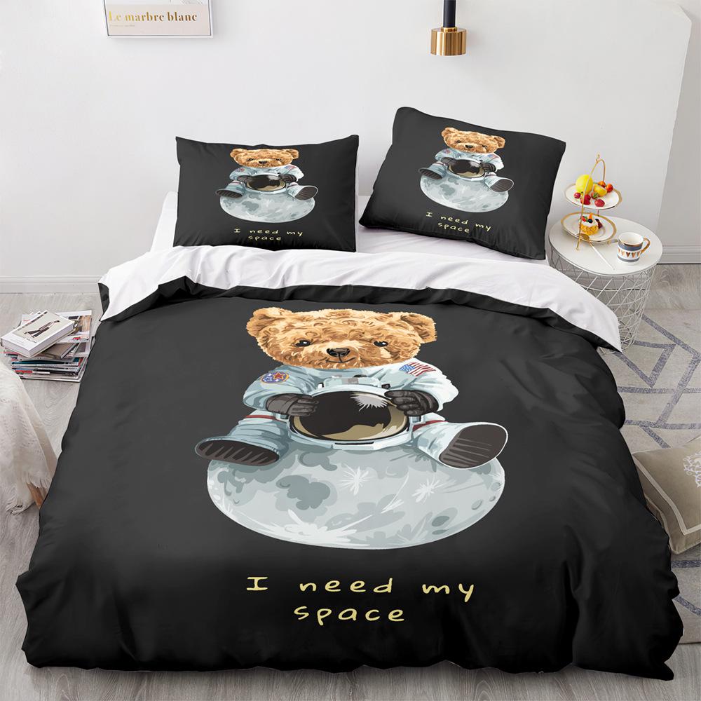 Комплект постельного белья 3D Space Series, пуховое одеяло и наволочка с космонавтом, 2/3 предмета, мягкое и быстросохнущее украшение для дома для детских комнат