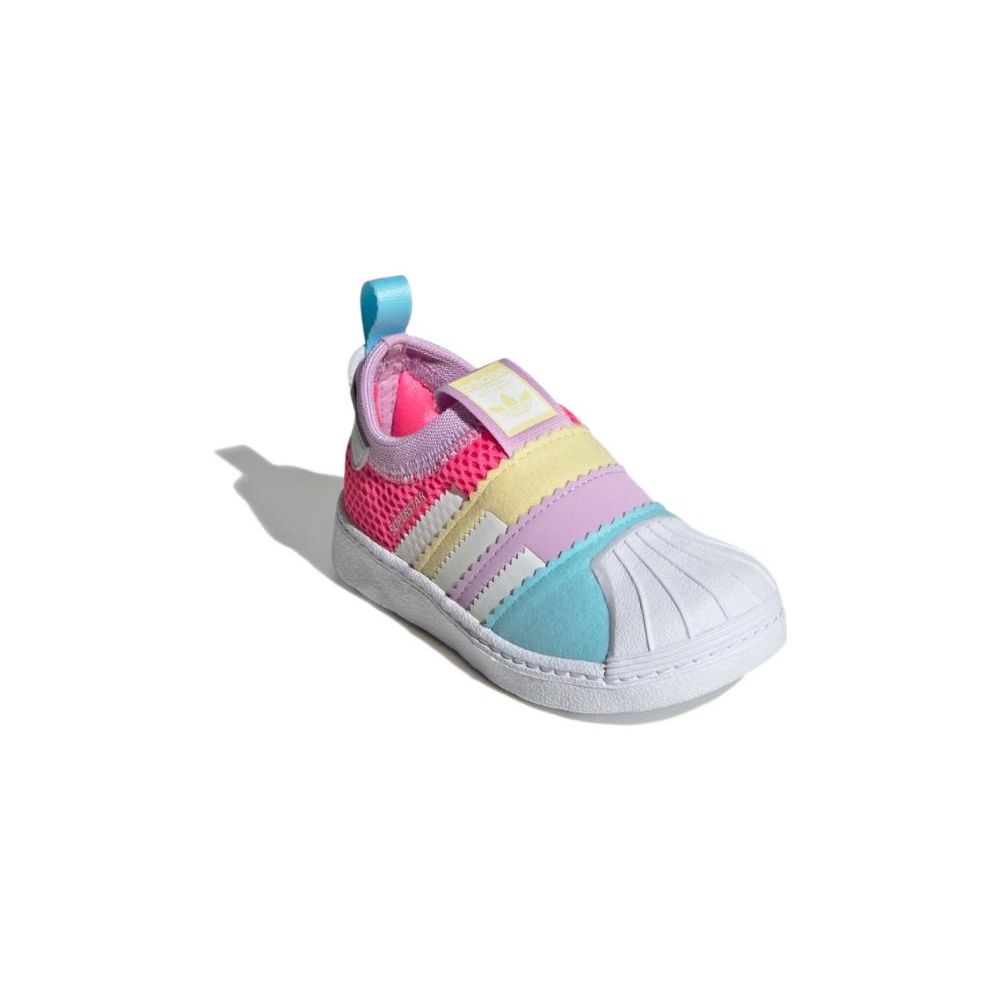 Adidas Оригинальные кроссовки Superstar 360 Прочные низкие кроссовки для ходьбы Детская обувь Белый Синий Фиолетовый GY9197