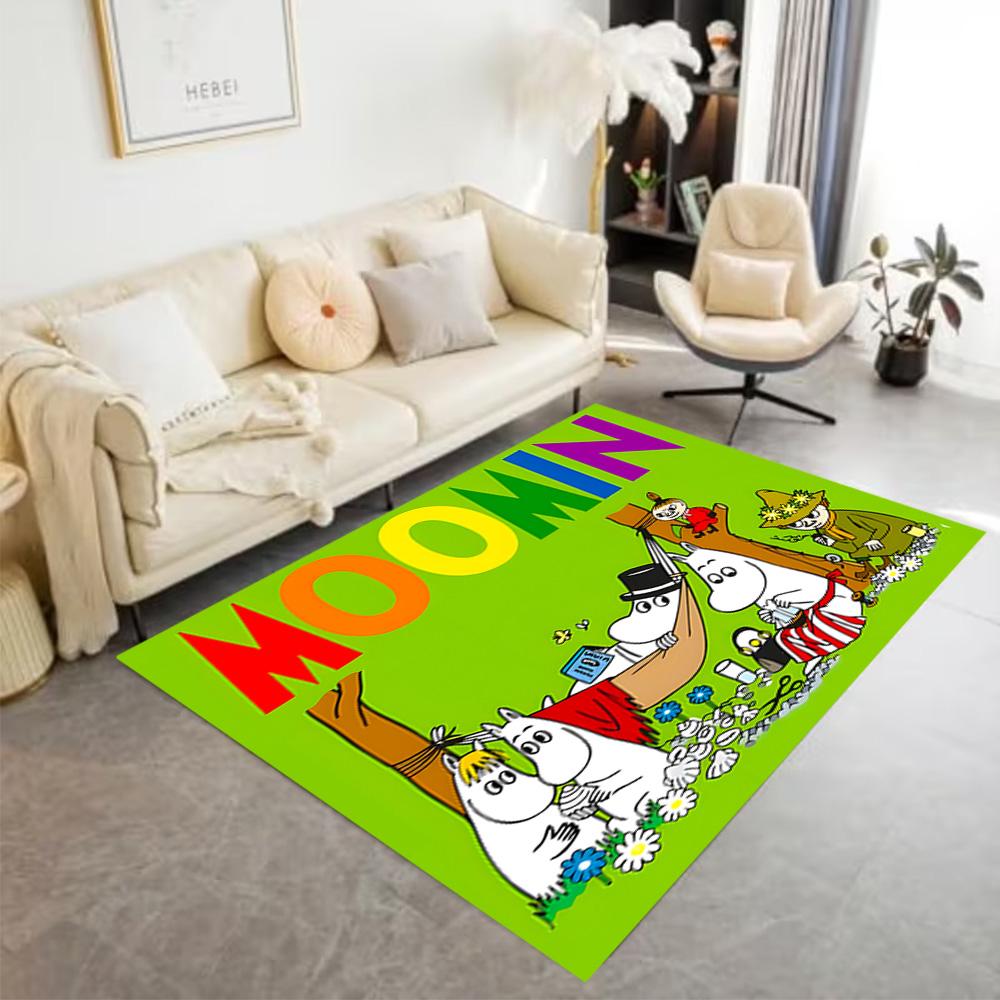 Moomin Family Adventure Area Rug Perfect for Outdoor Foyer Study room Living Rooms Anti-slip Rug Anime Office Decor Spiritual Gift