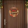 Подвесной деревянный рождественский знак для двери, двусторонняя деревянная табличка для входной двери, тематика Снеговик, деревенское праздничное украшение для стены, интерьера